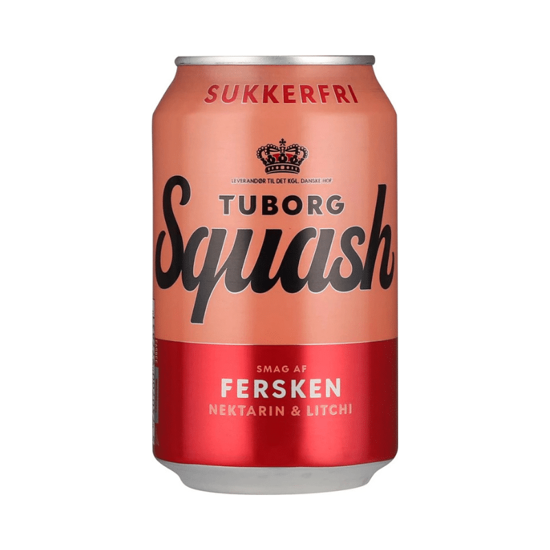 Tuborg Squash Fersken sukkerfri 33 Cl. (24 stk.)